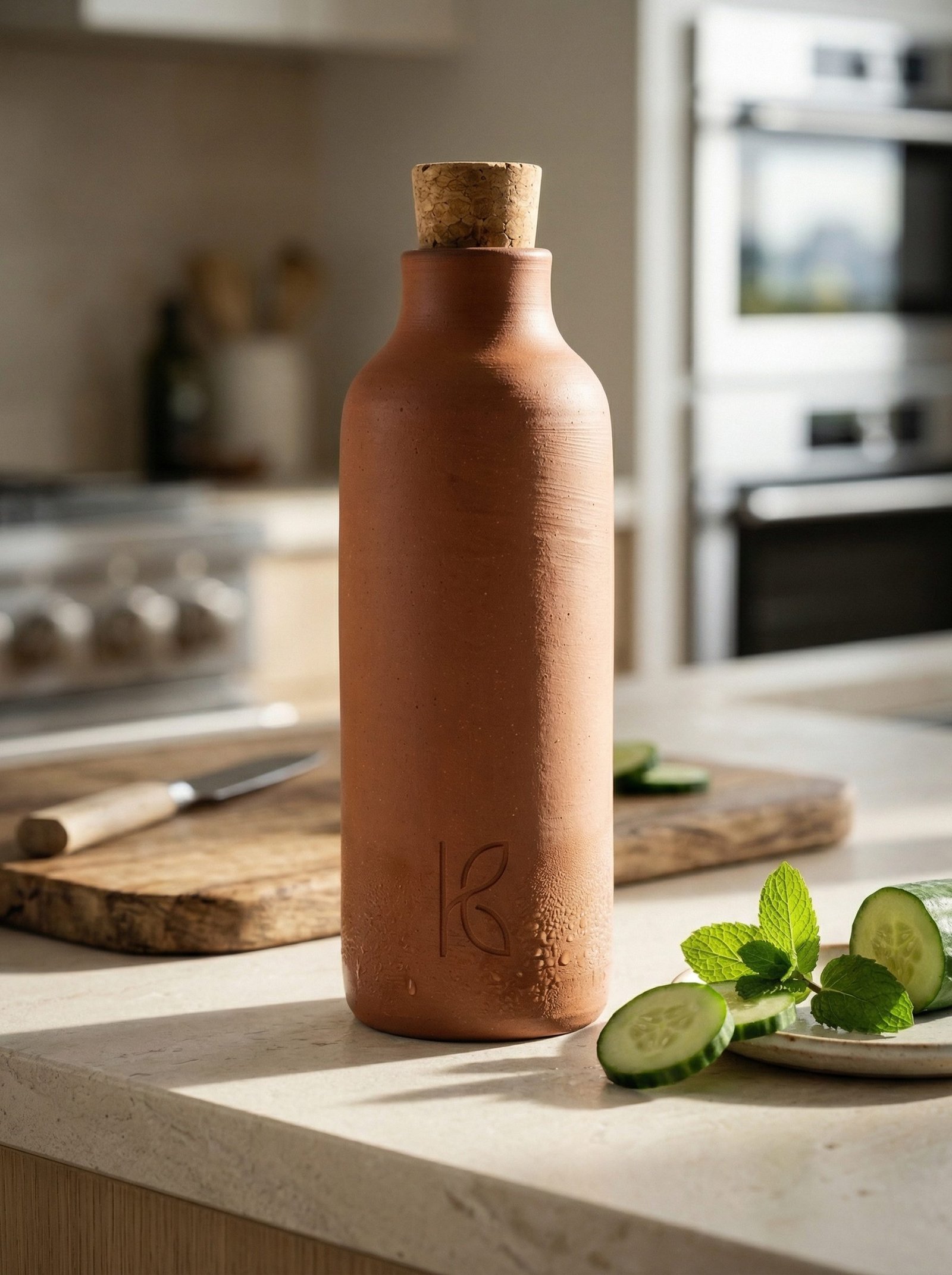 KL-DW-001-Clay Water Bottle – 500 ml-Image 2