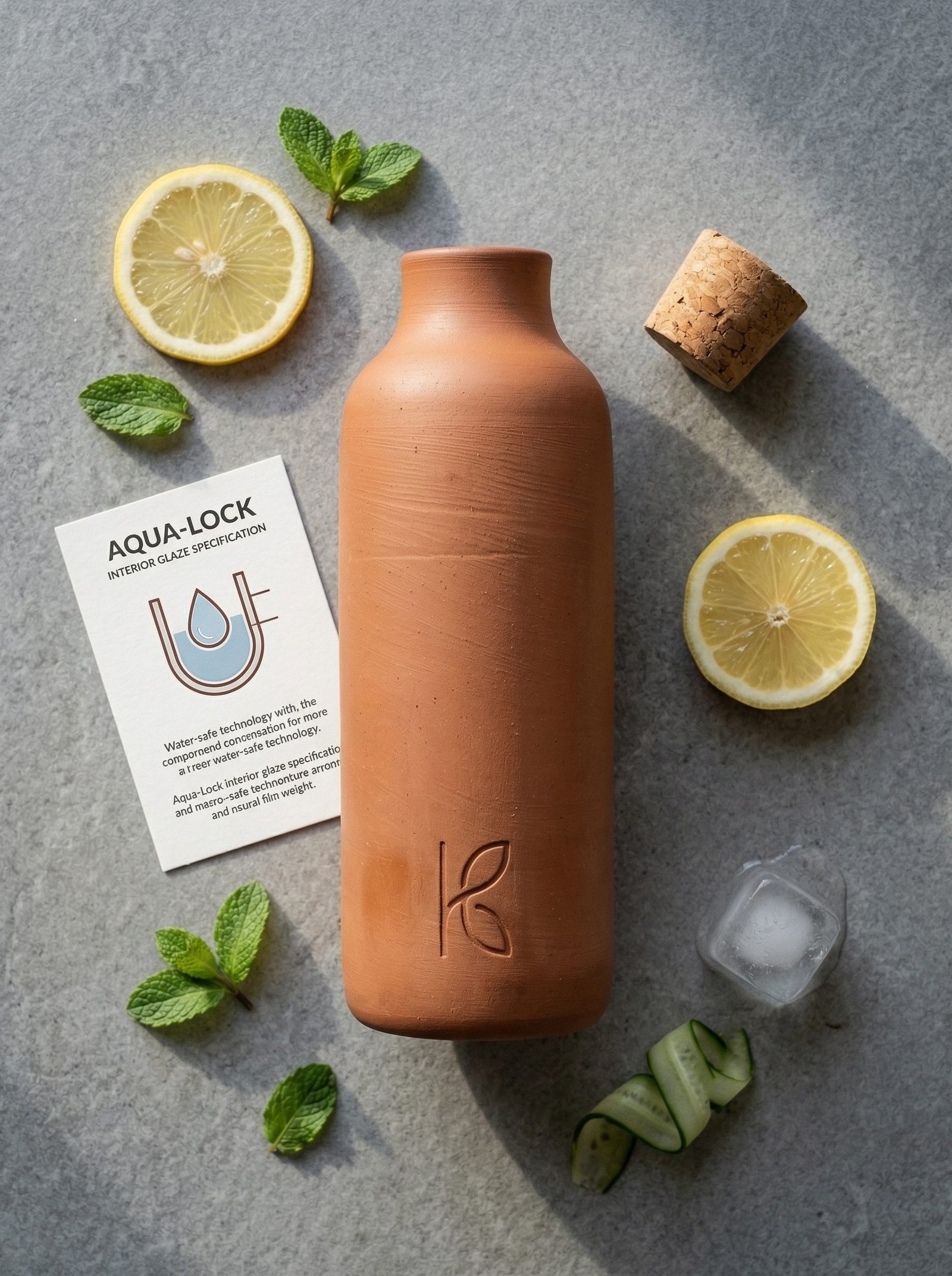 KL-DW-001-Clay Water Bottle – 500 ml-Image 3