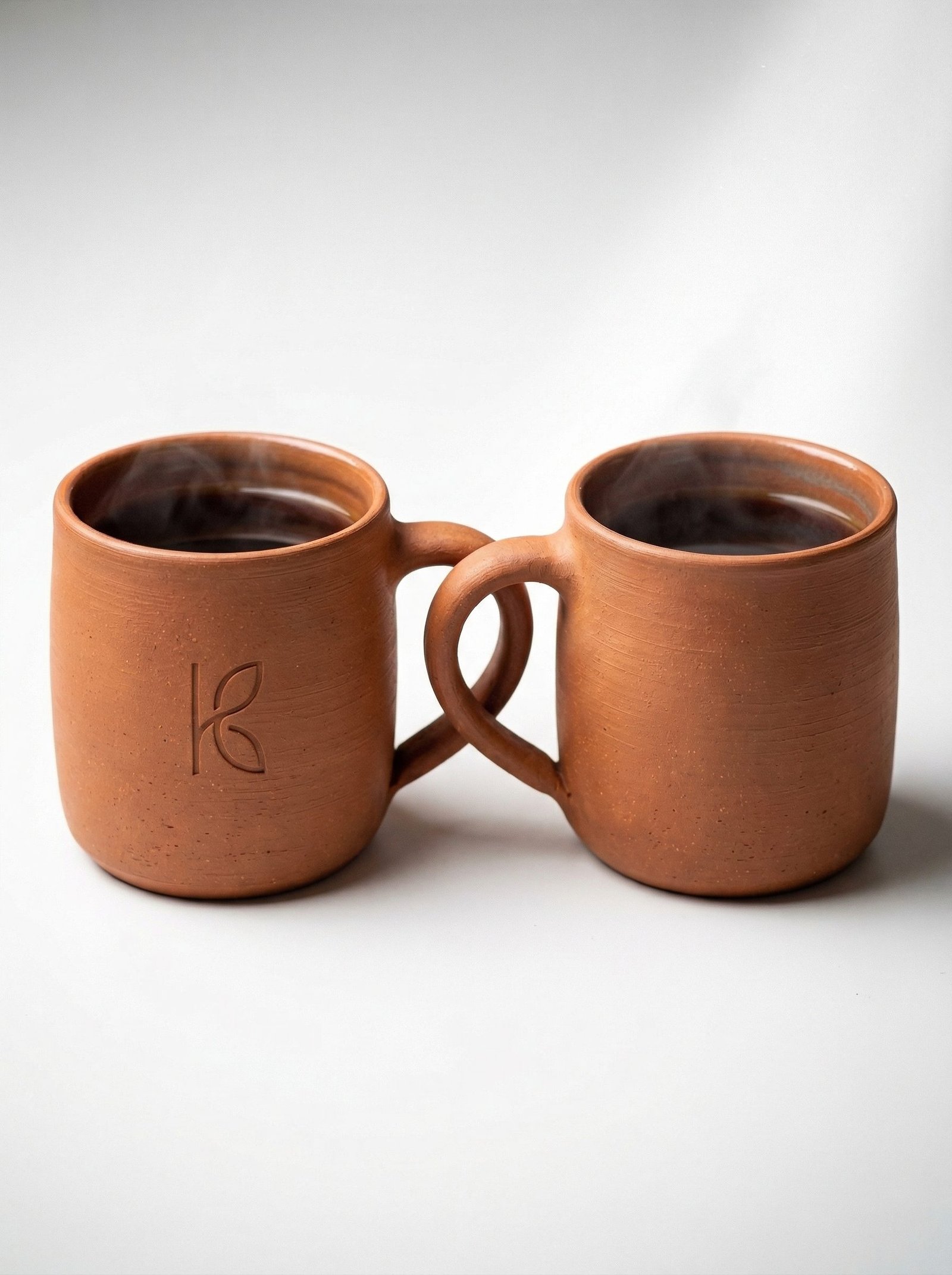 KL-DW-010-Clay Coffee : Tea Mug – Set of 2-Image 1