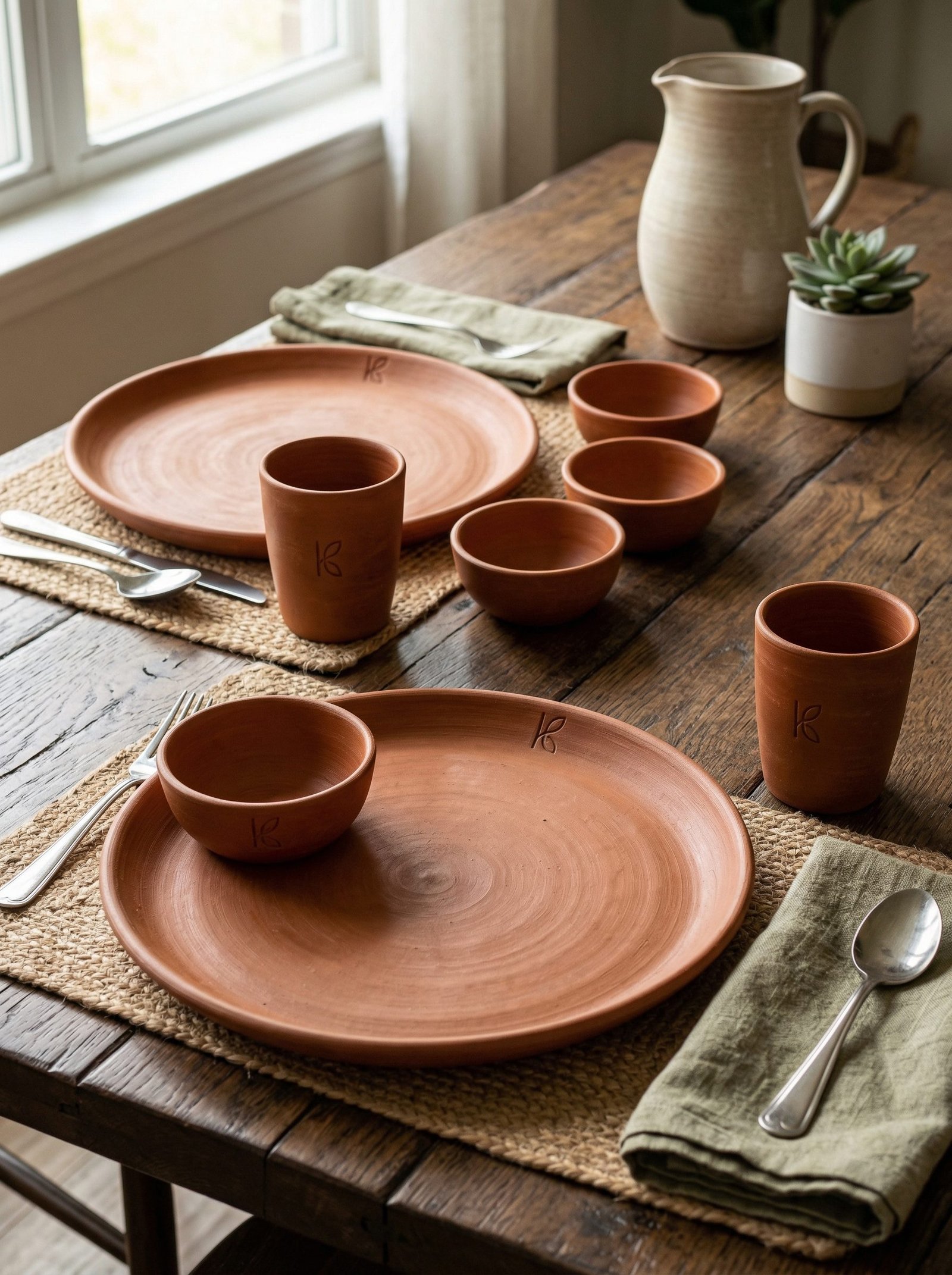 KL-SW-002-Clay Dinner Set – 2 Person-Image 1