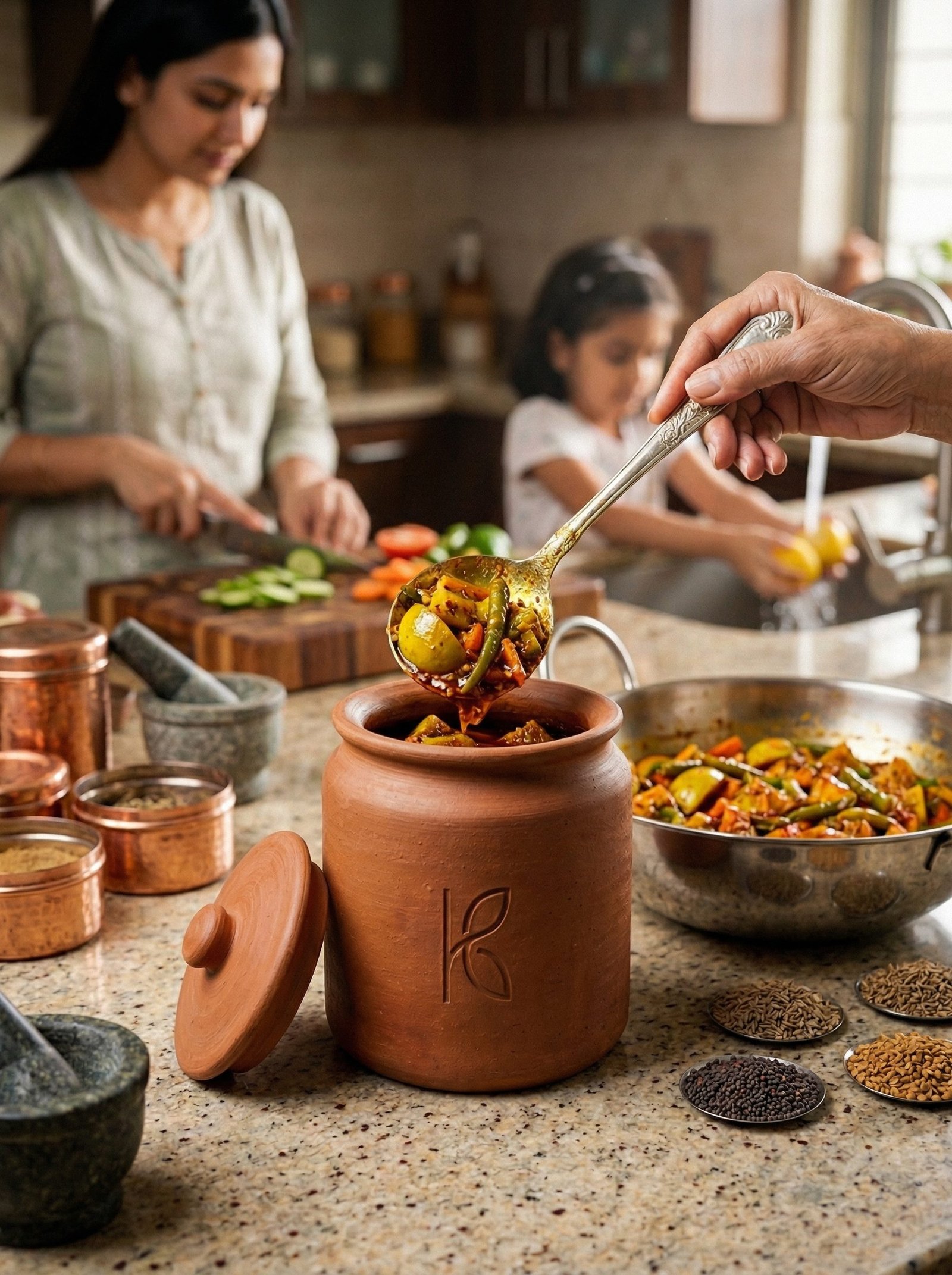 KL-SW-008-Clay Pickle Jar – 1 L-Image 2