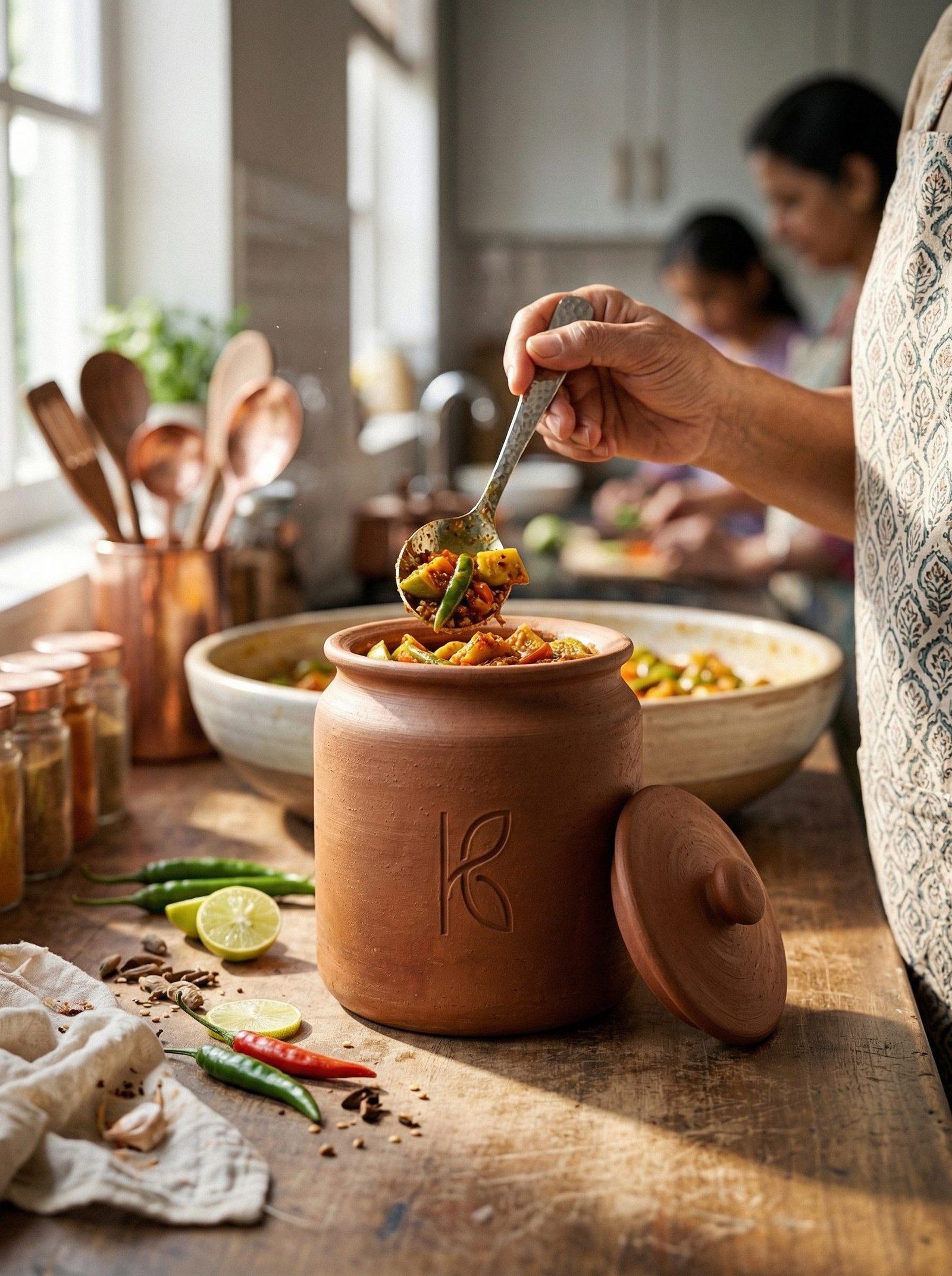 KL-SW-008-Clay Pickle Jar – 1 L-Image 3