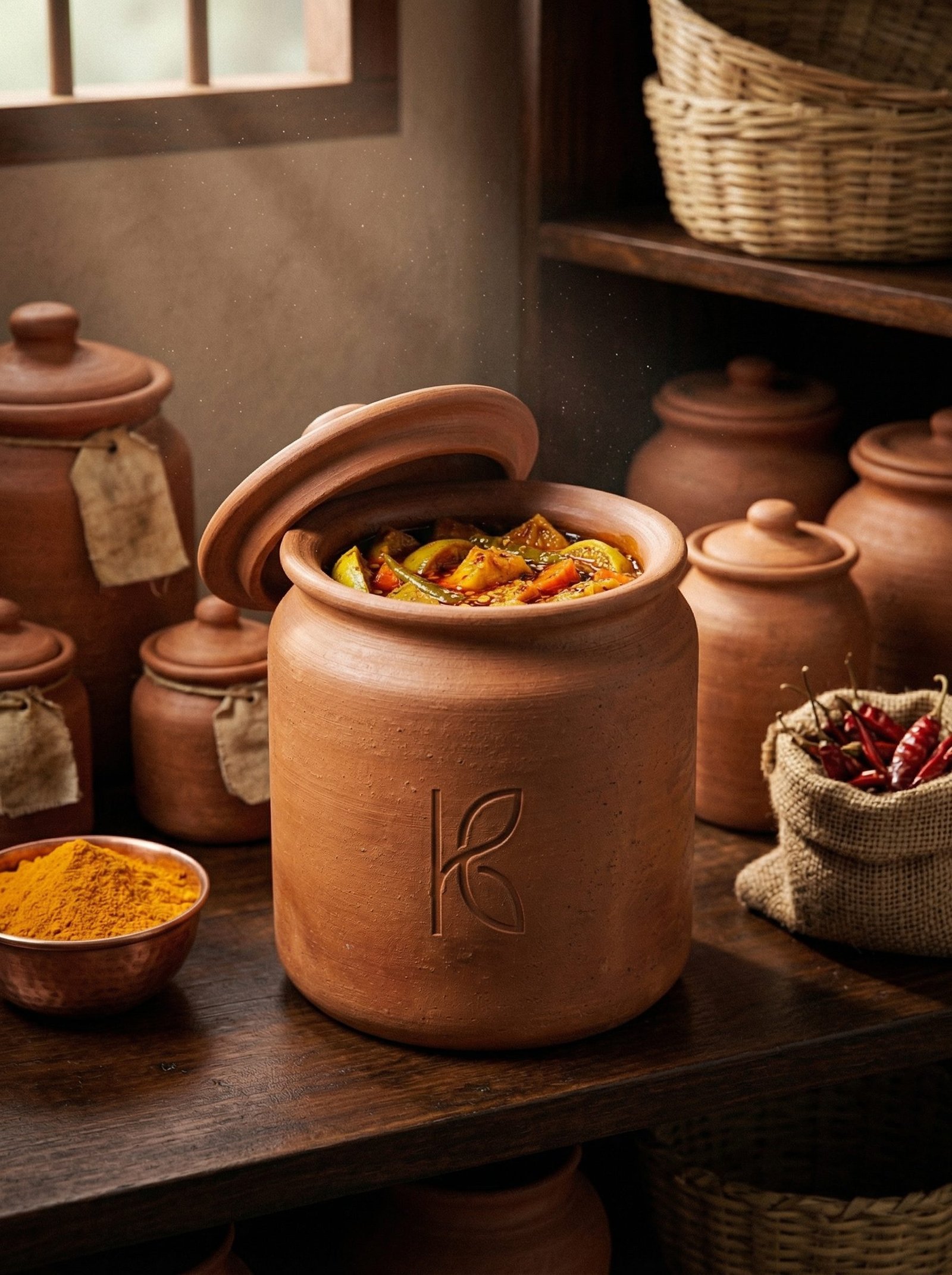 KL-SW-008-Clay Pickle Jar – 1 L-Image 7