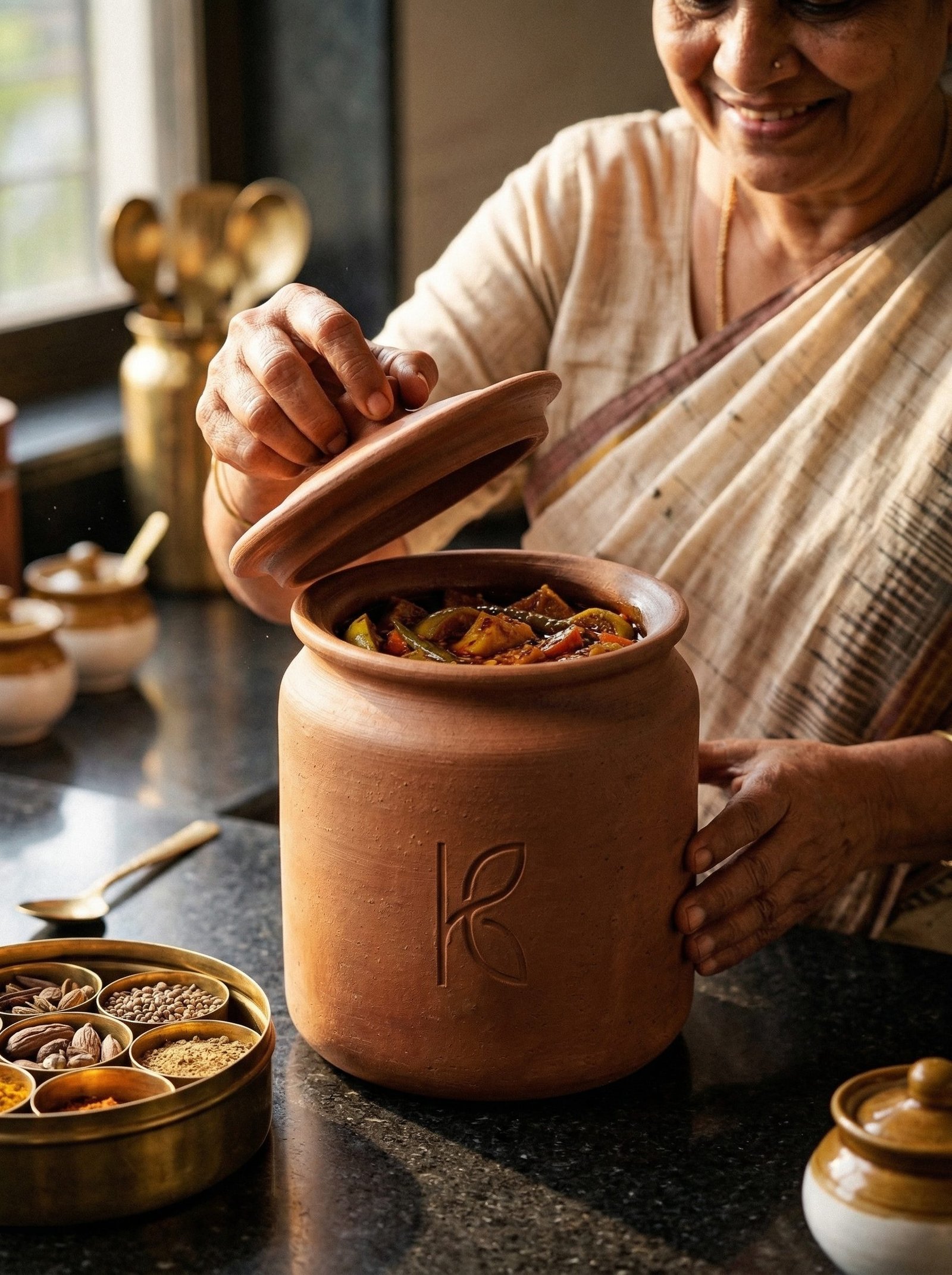 KL-SW-008-Clay Pickle Jar – 1 L-Image 9