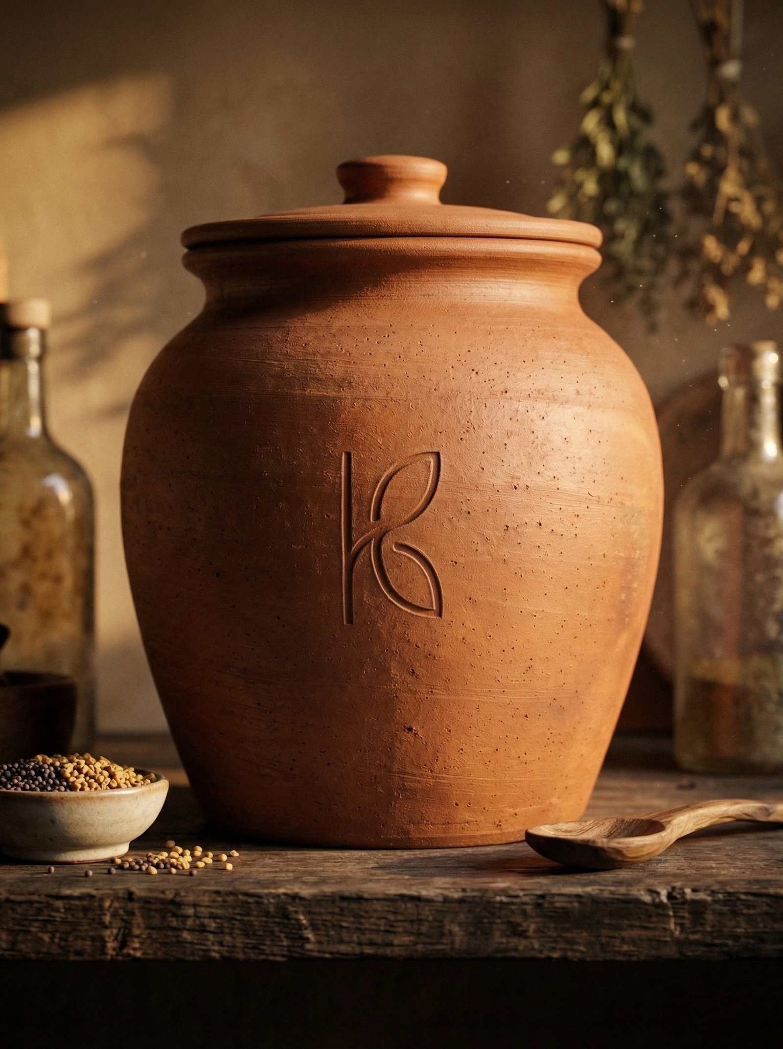 KL-SW-009-Clay Pickle : Storage Jar – 3 L-Image 4