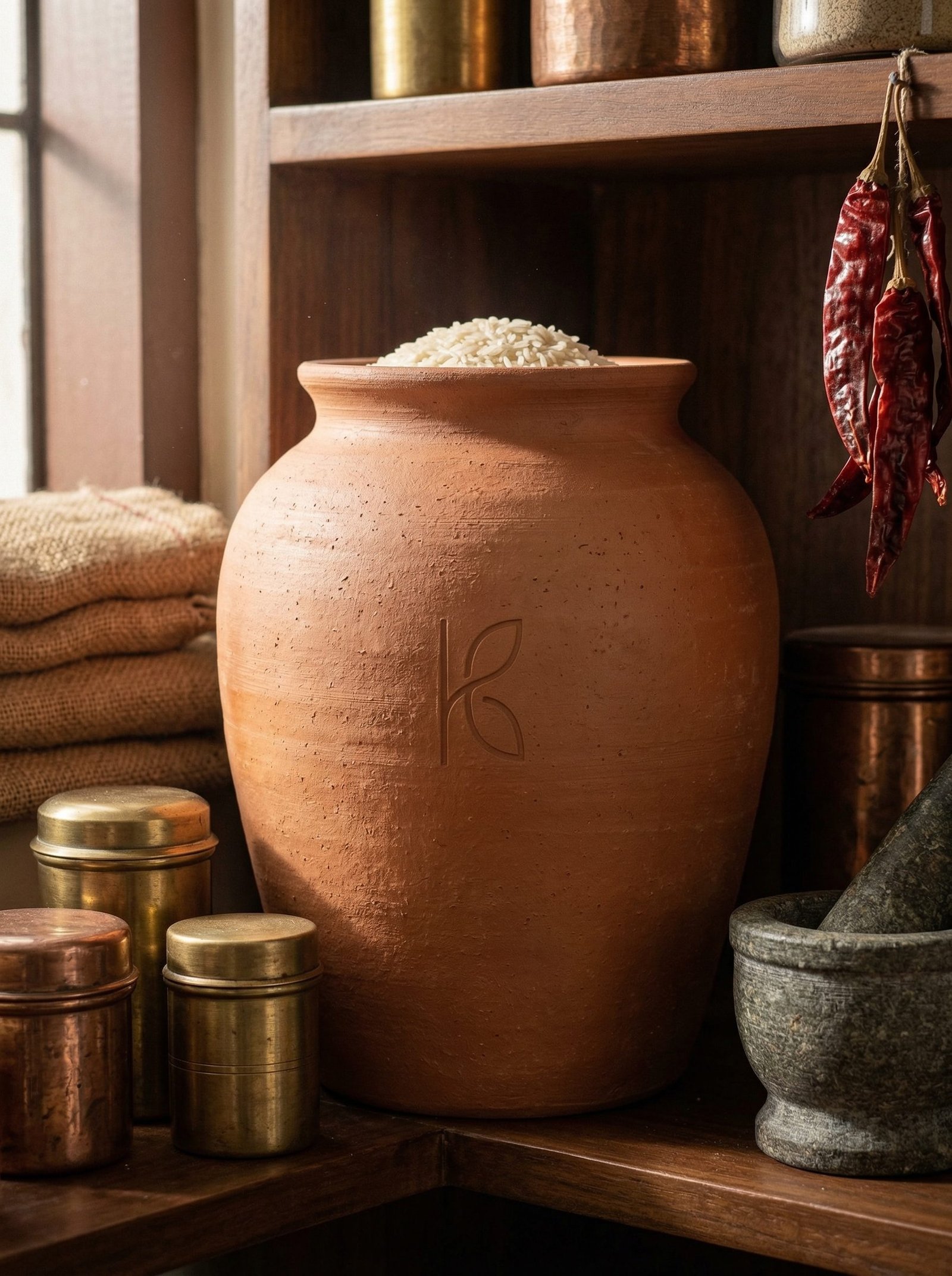 KL-SW-009-Clay Pickle : Storage Jar – 3 L-Image 5