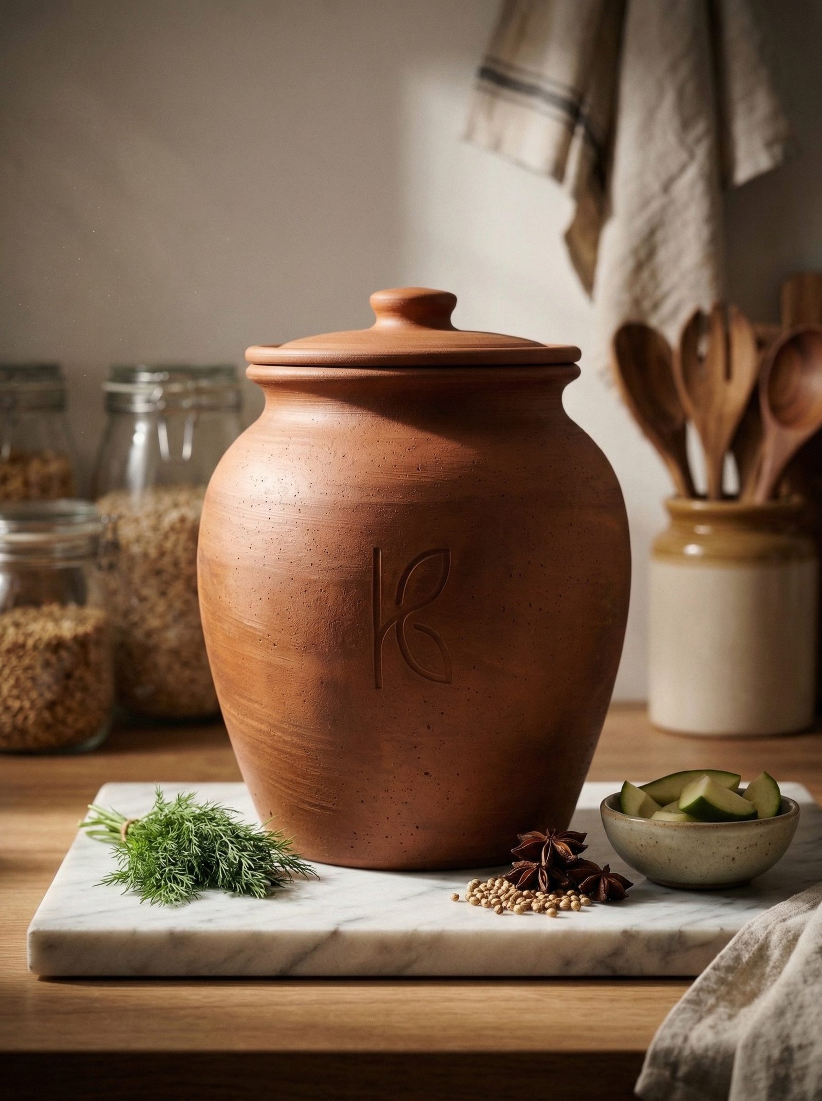 KL-SW-009-Clay Pickle : Storage Jar – 3 L-Image 9